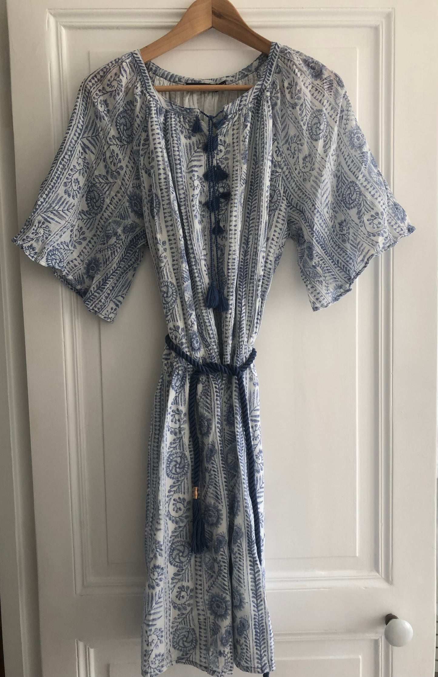 Blue patterned dress