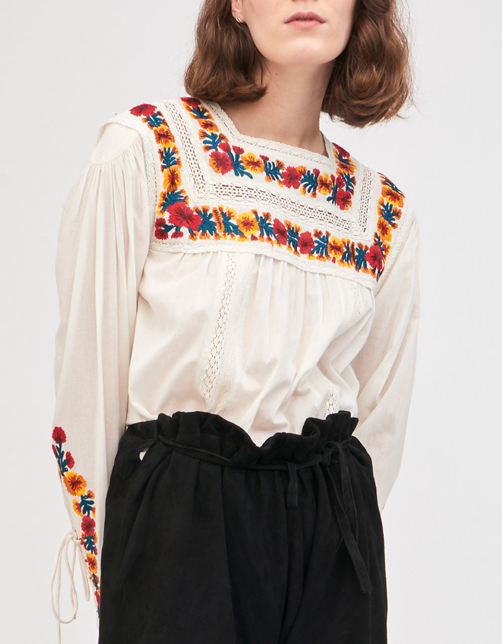 Fleury flower-embroidered blouse