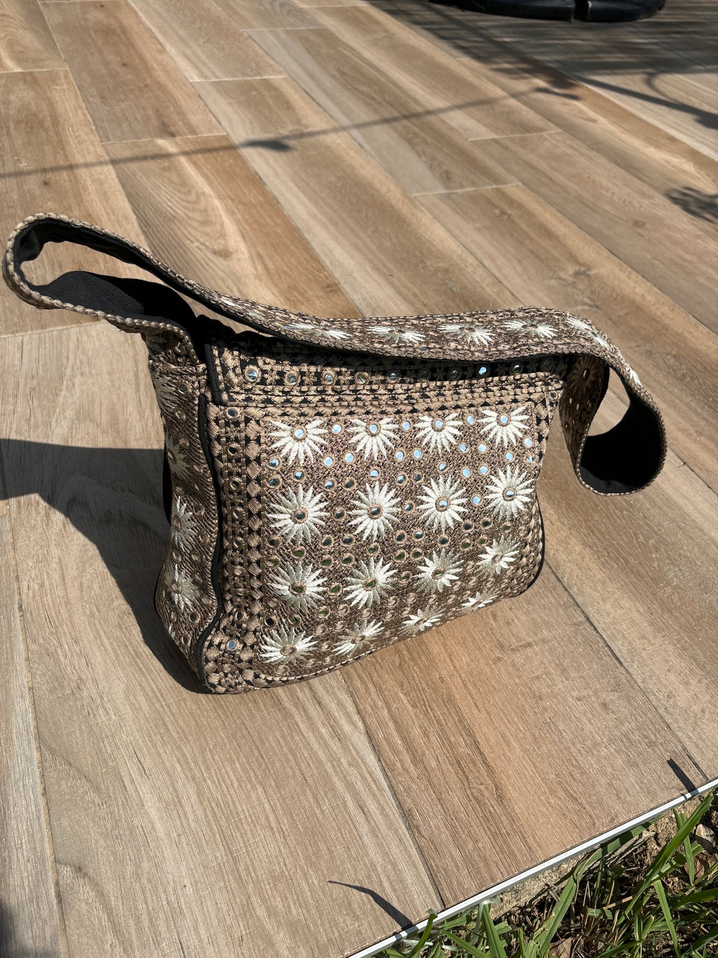 Mirrored messenger bag