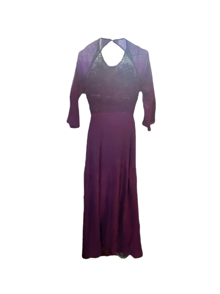 Long Lacy backless dress purple