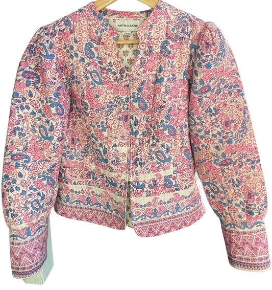 Pink and blue printed jacket