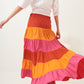 Popy long ruffled skirt