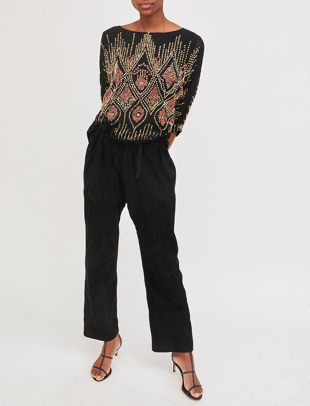 Emilie sequin-embroidered top