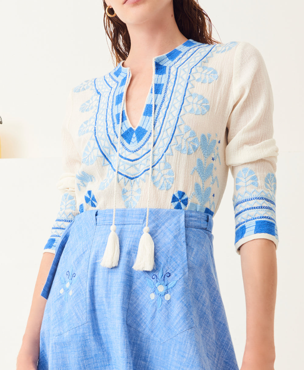 Ava embroidered ethnic blouse