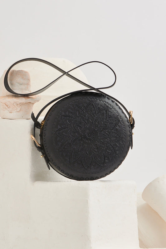 Kailo embossed leather round bag