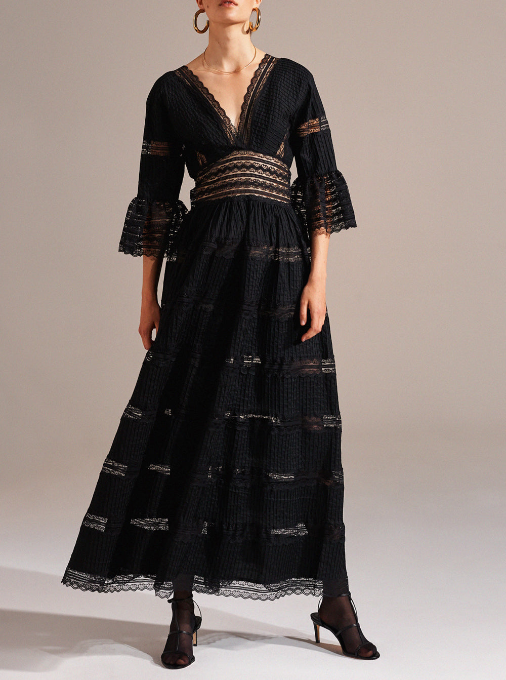 Mary openwork lace long dress