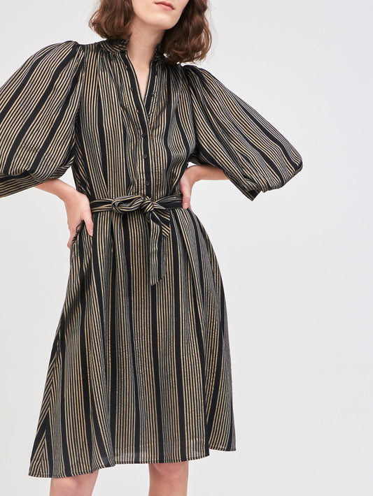 Meeti gold striped dress