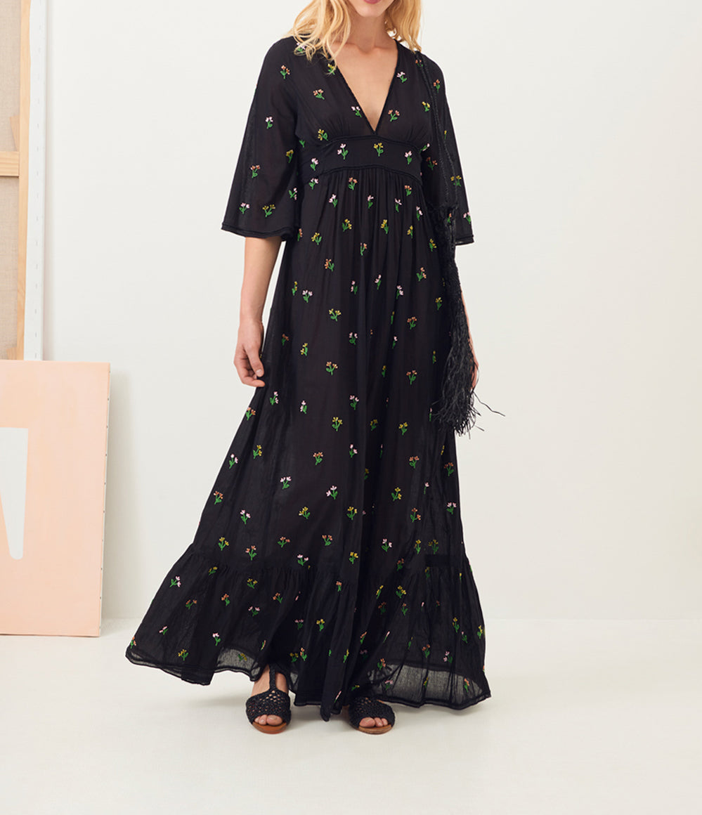 Oriana embroidered bohemian long dress